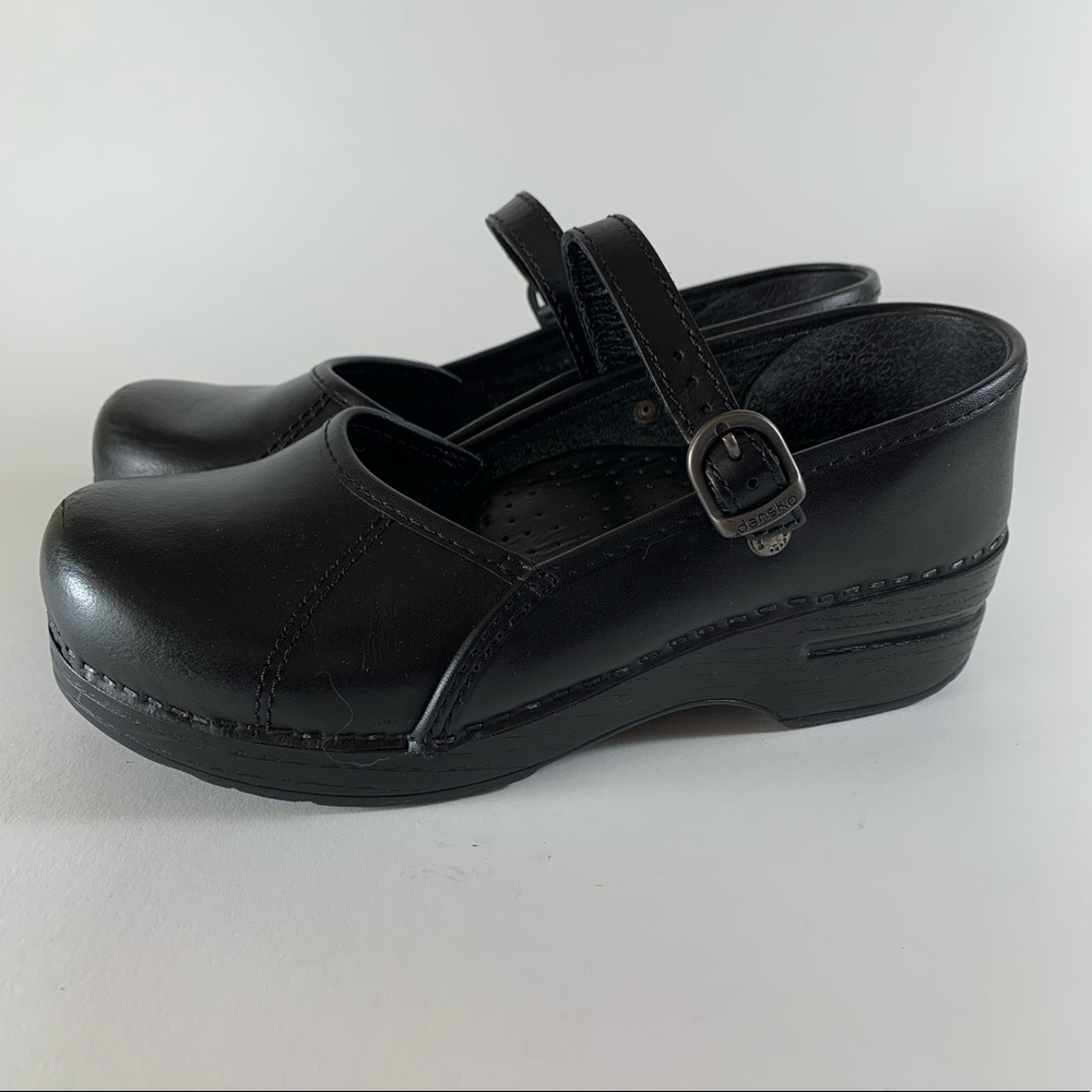 Black Leather Dansko Mary Jane Size 37